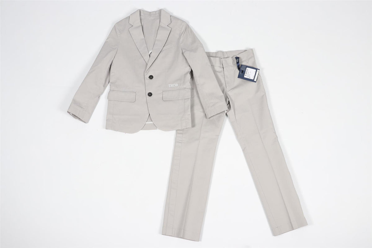 CHRISTIAN DIOR GREY KIDS BOYS COTTON BLEND SUIT 8 YEARS