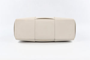 BOTTEGA VENETA WHITE ARCO INTRECCIATO LEATHER TOTE BAG
