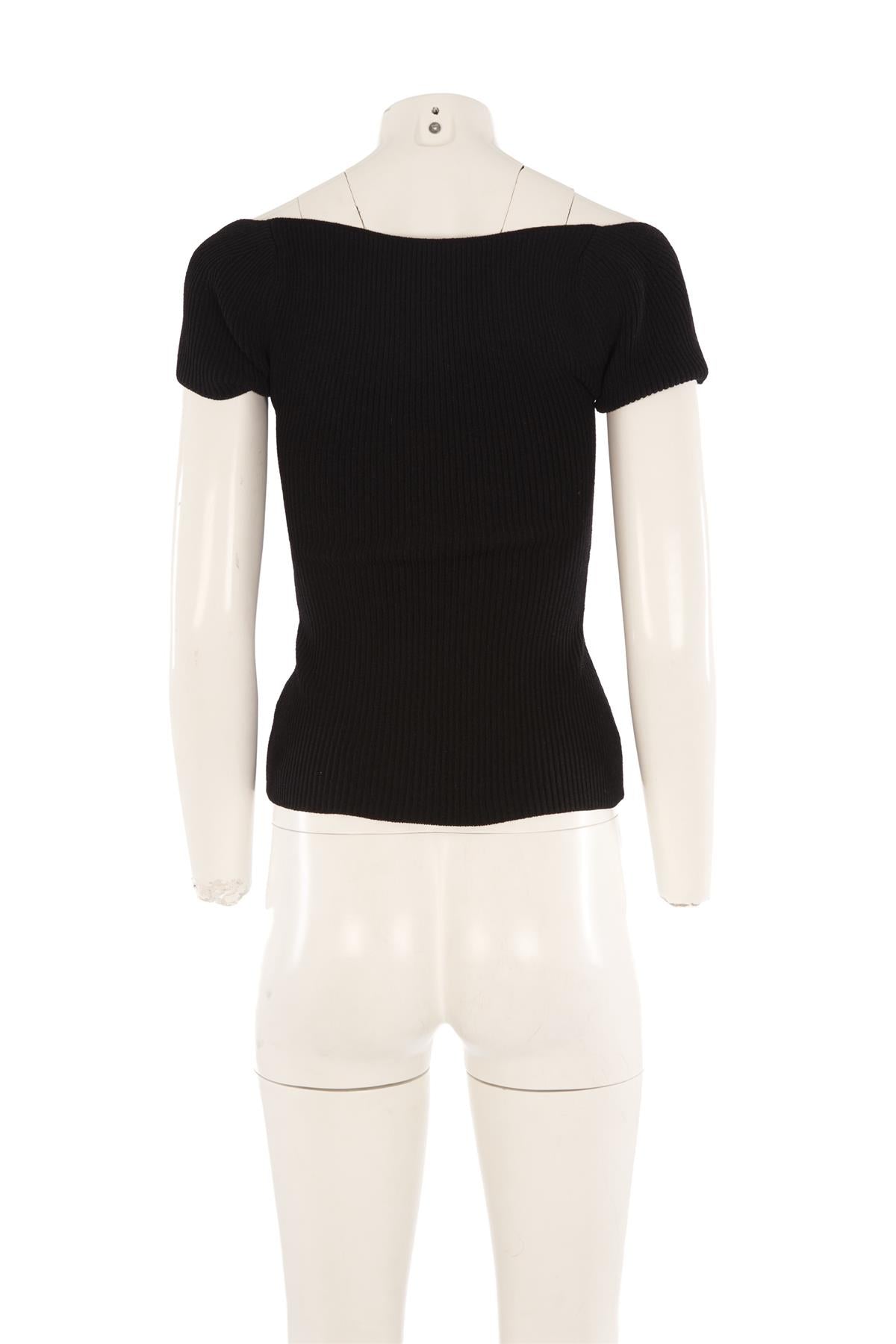 KHAITE BLACK KNIT TOP SMALL