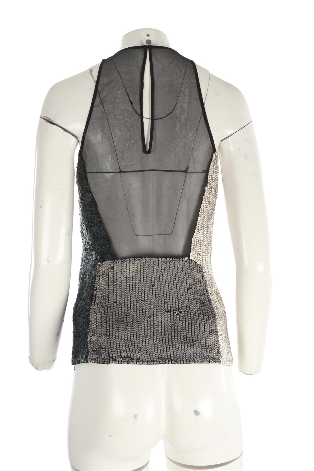 3.1 PHILLIP LIM BLACK SEQUIN TOP US 2 UK 6