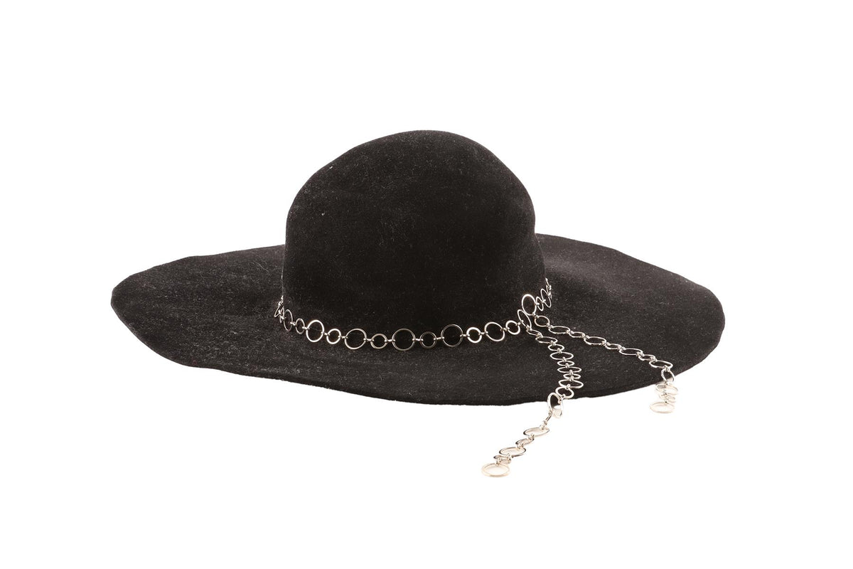 EUGENIA KIM BLACK WOOL HAT ONE SIZE