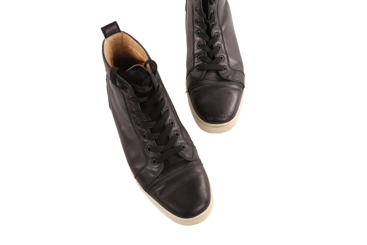 CHRISTIAN LOUBOUTIN BLACK LEATHER MEN'S SNEAKERS EU 44 UK 10