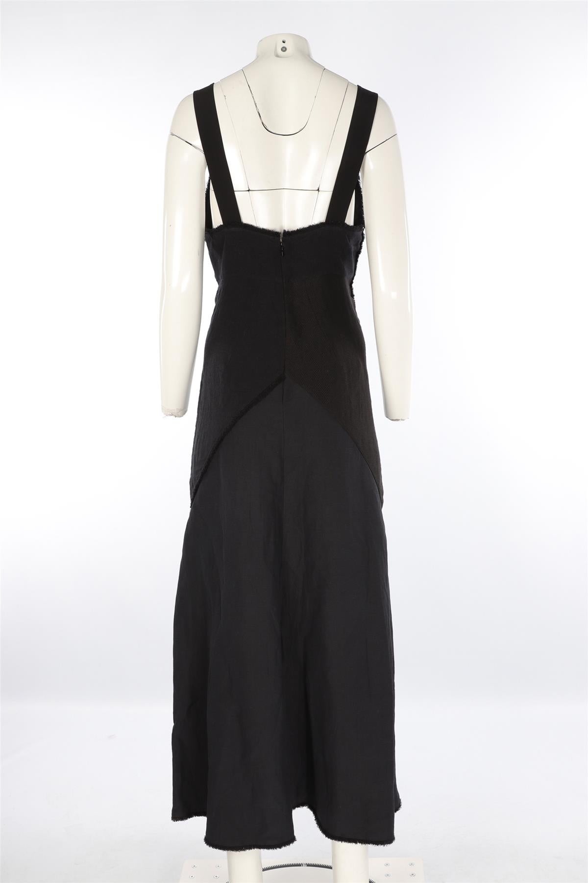 CHLOÉ BLACK LINEN MAXI DRESS FR 40 UK 8