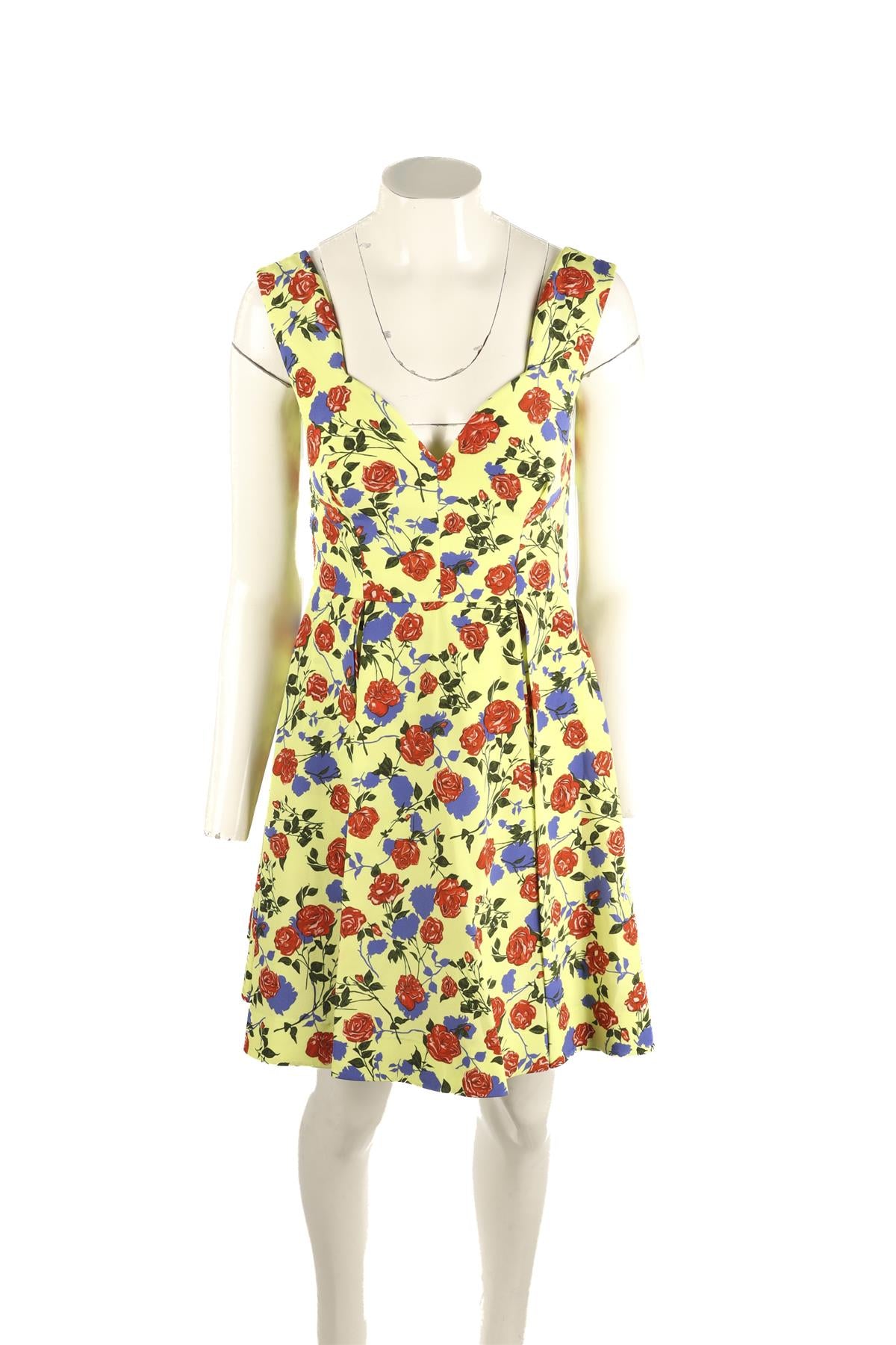 EMILIA WICKSTEAD GREEN SILK MINI DRESS UK 6
