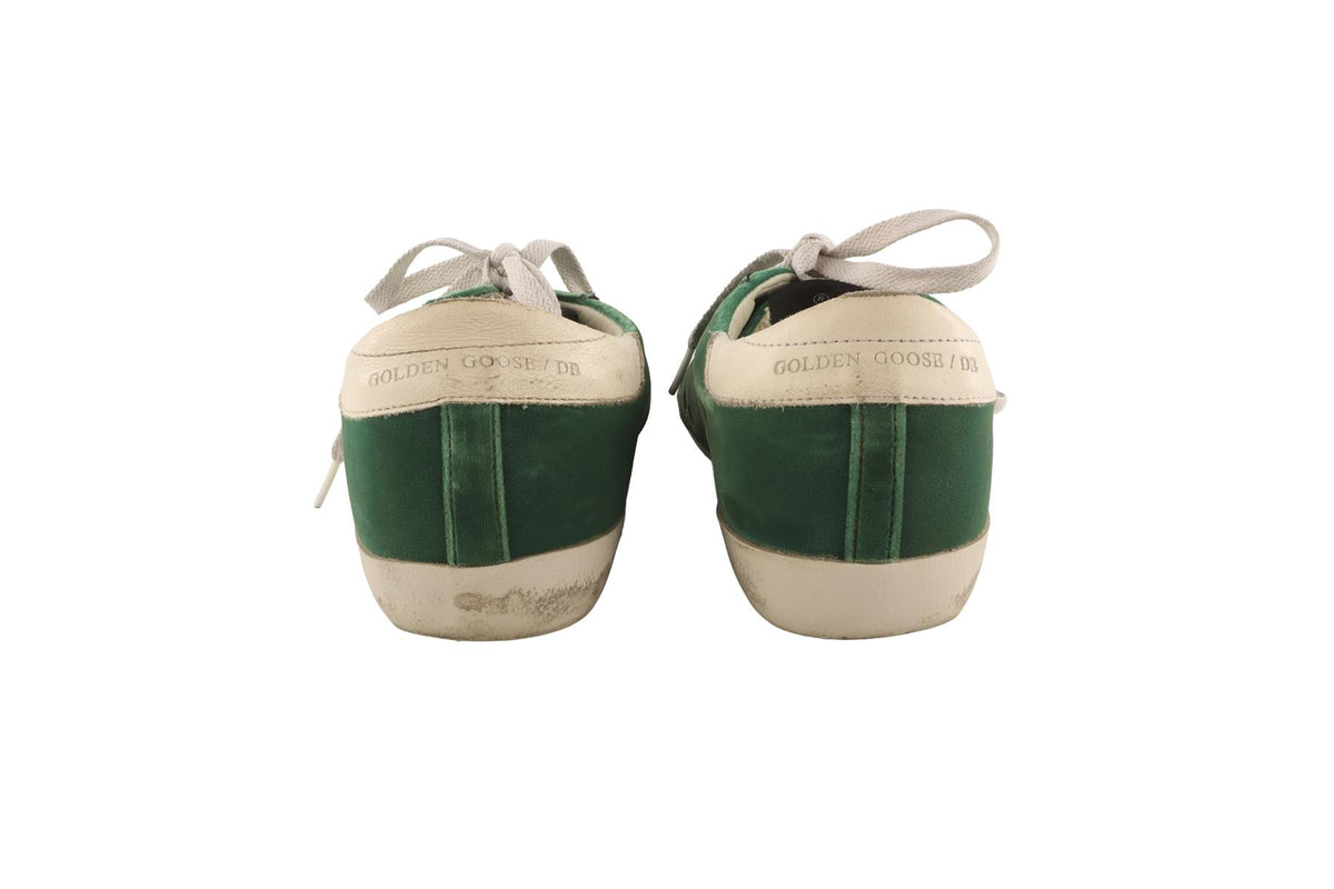 GOLDEN GOOSE DELUXE BRAND GREEN SUPERSTAR VELVET SNEAKERS EU 37 UK 4 US 7