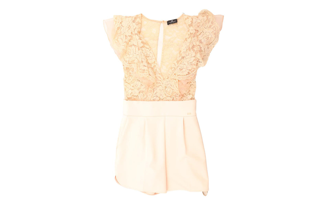 ELISABETTA FRANCHI PINK CREPE PLAYSUIT IT 40 UK 8