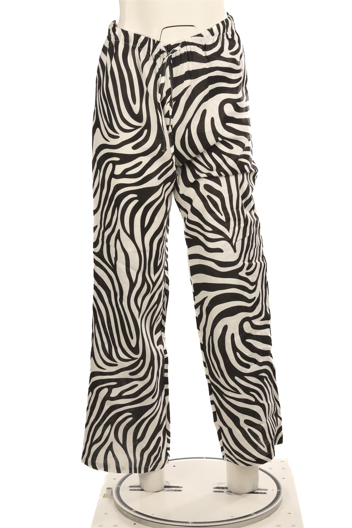 AEXAE BLACK LINEN STRAIGHT LEG PANTS XSMALL