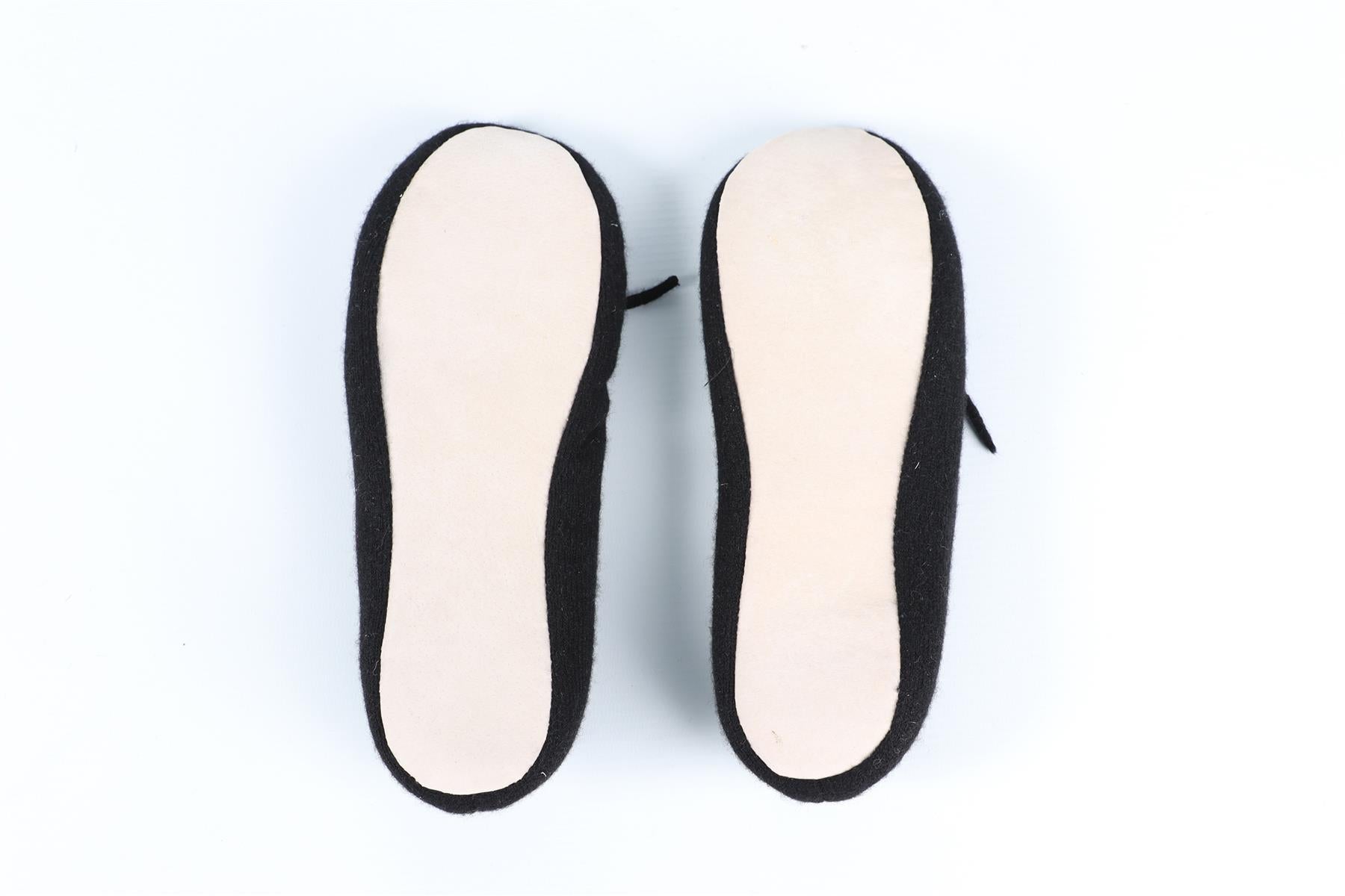 WILLIAM SHARP BLACK CASHMERE SLIPPERS