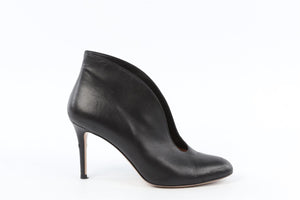 GIANVITO ROSSI BLACK LEATHER ANKLE BOOTS EU 38 UK 5 US 8