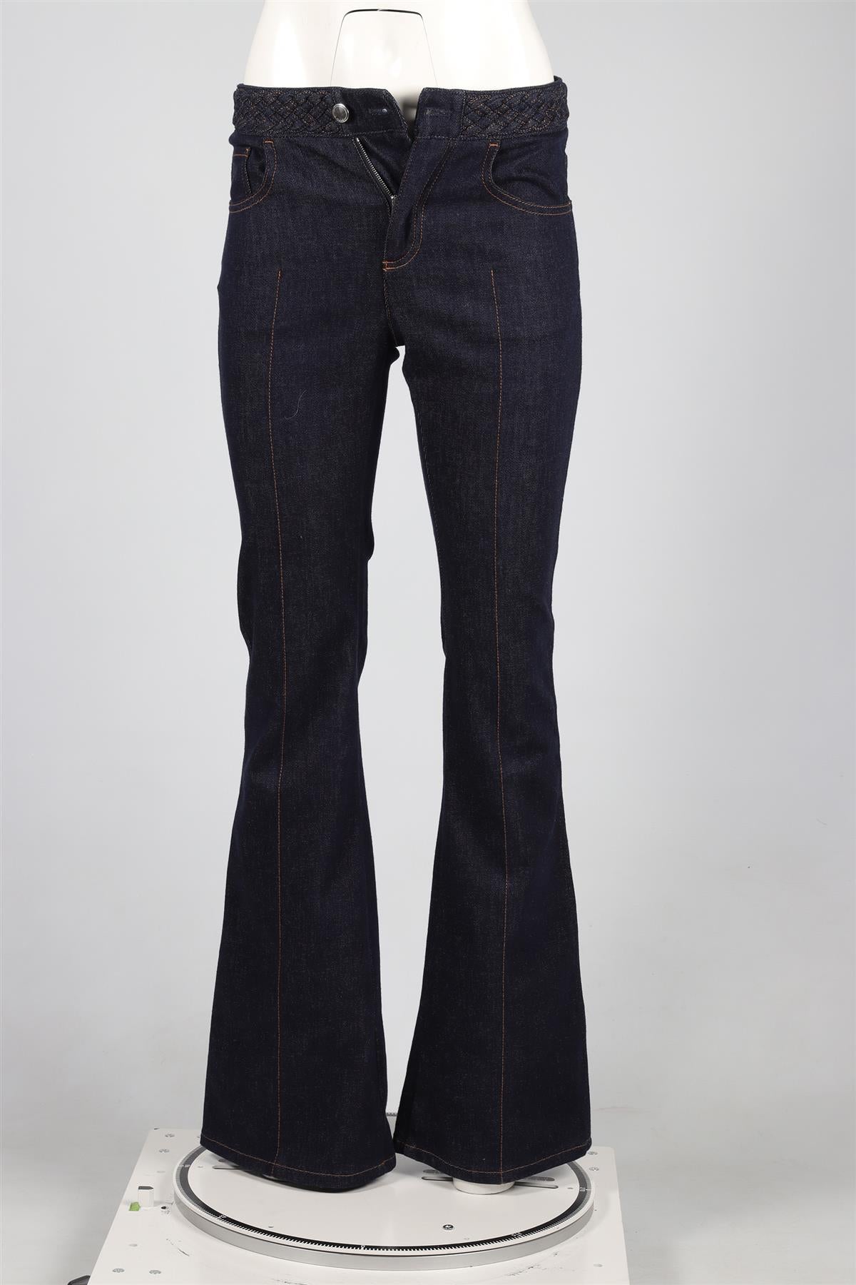CHLOÉ NAVY HIGH RISE FLARED JEANS FR 36 UK 8