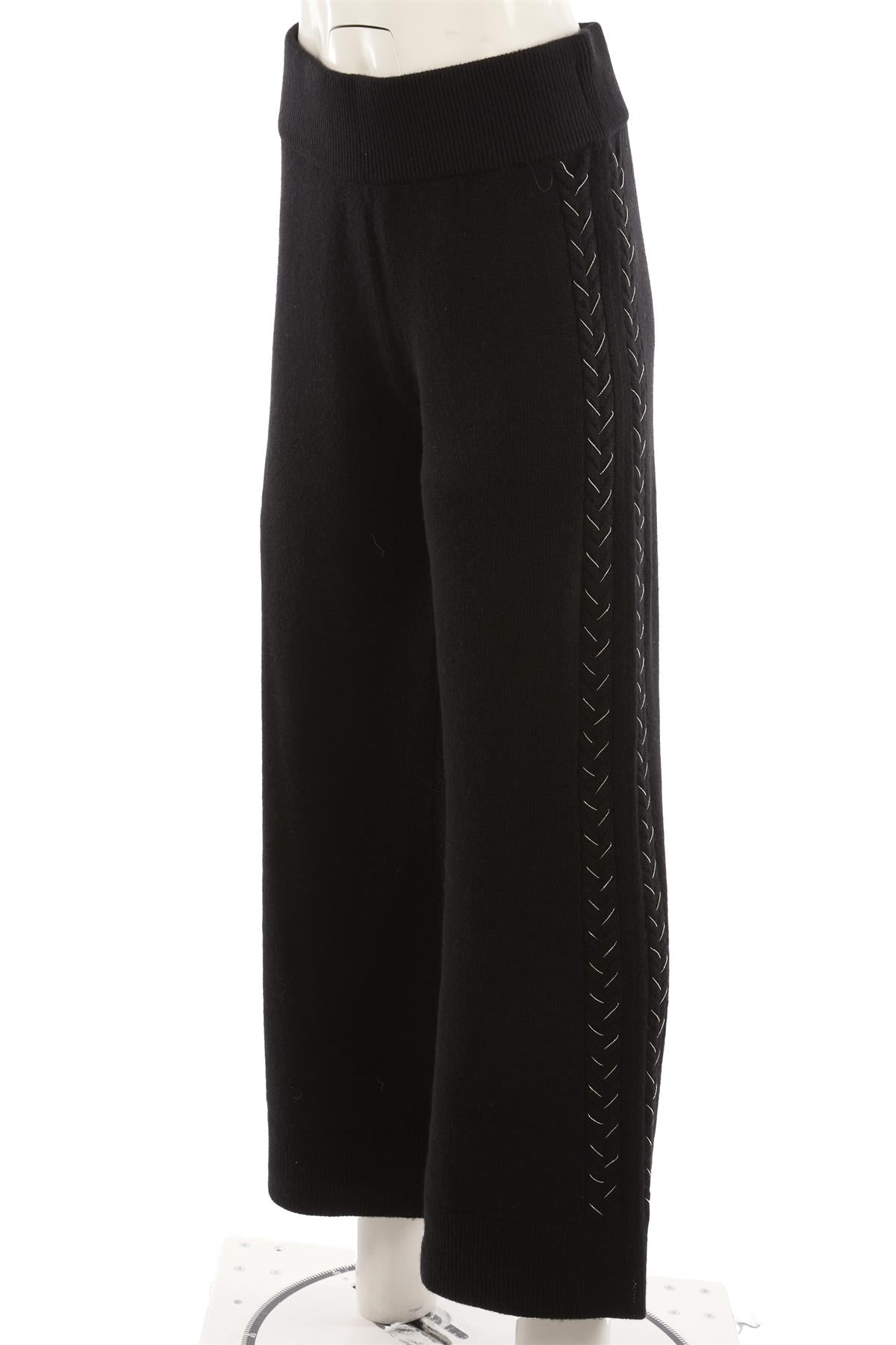 MAX & MOI BLACK WOOL STRAIGHT LEG PANTS LARGE
