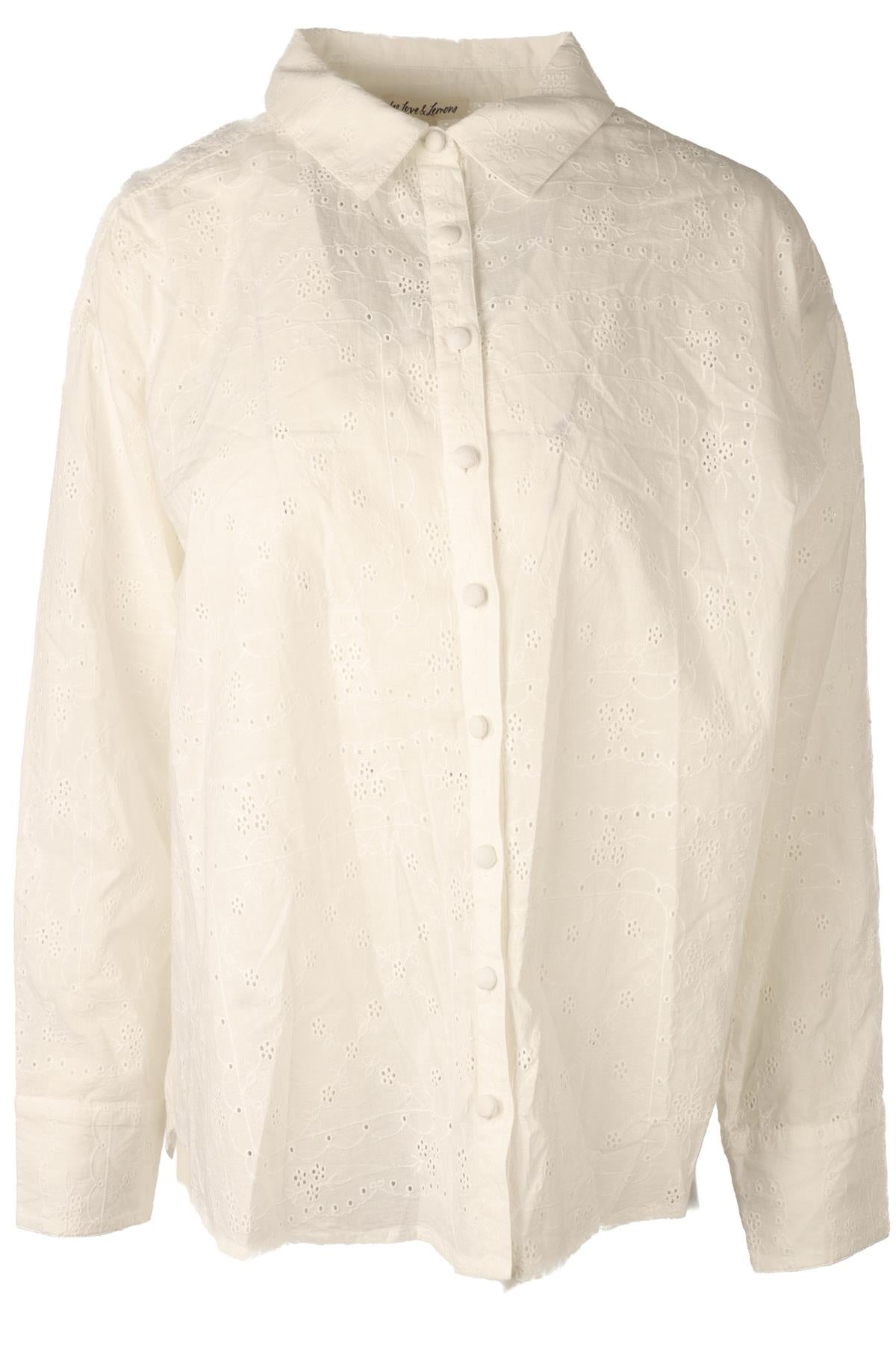 FOR LOVE & LEMONS WHITE COTTON SHIRT XSMALL