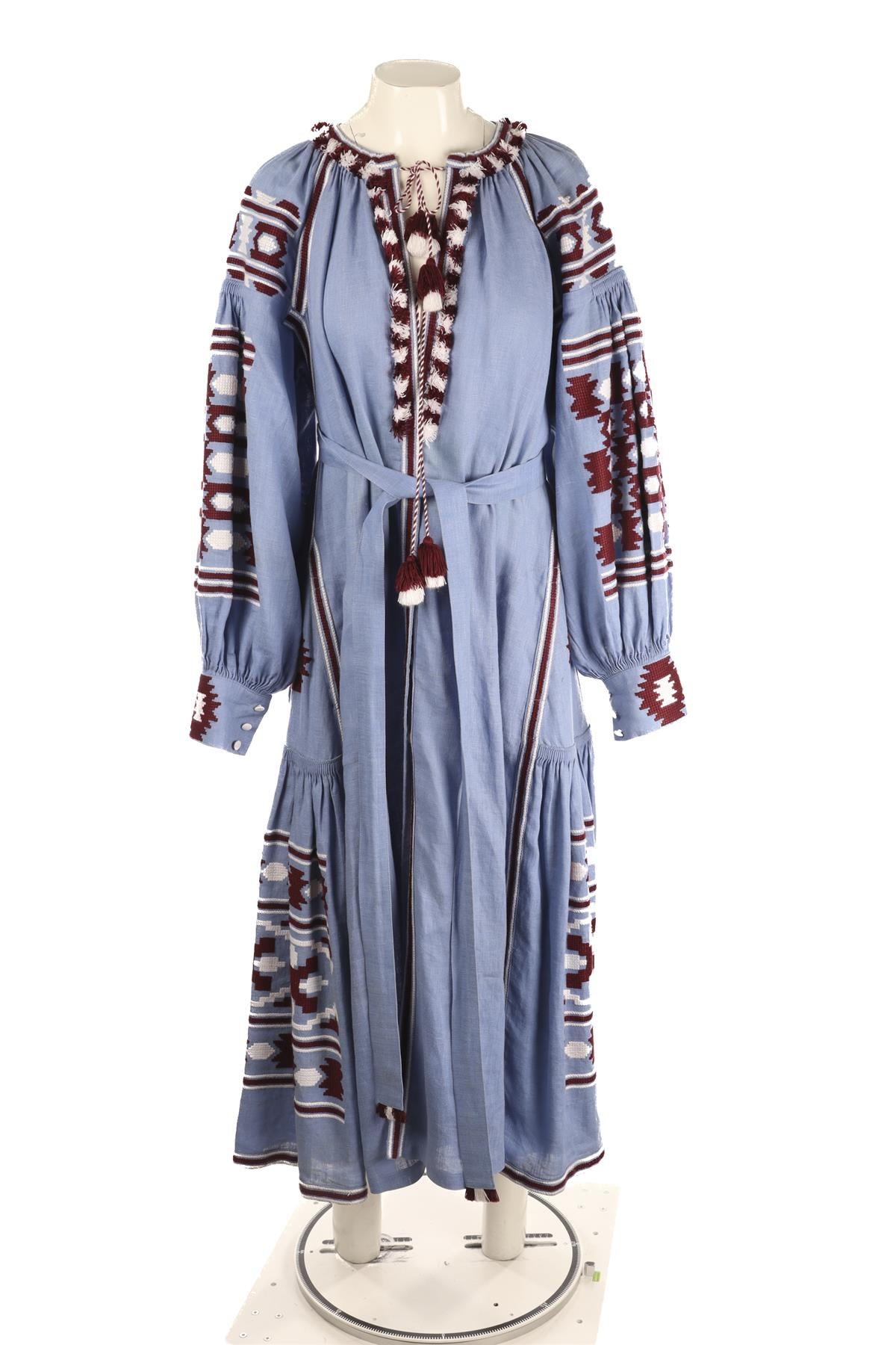 VITA KIN BLUE LINEN MAXI DRESS ONE SIZE