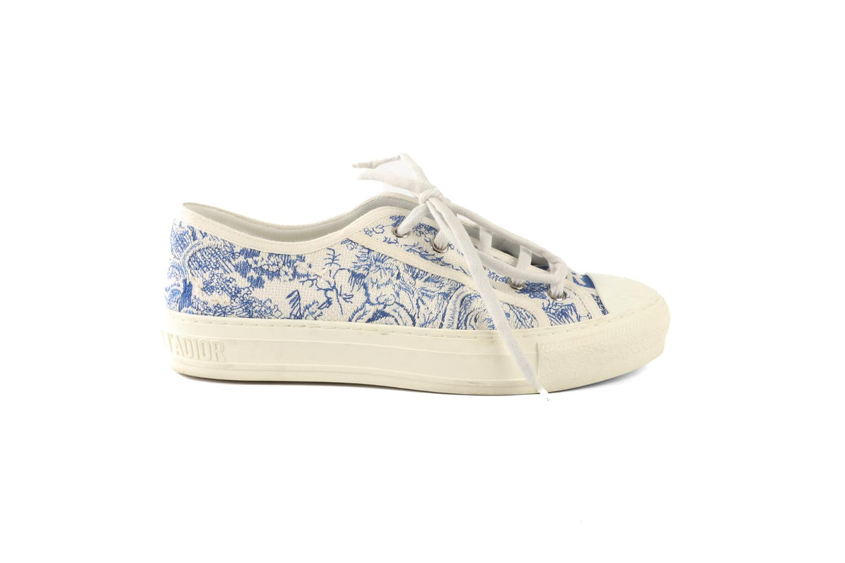CHRISTIAN DIOR BLUE WALK'N'DIOR CANVAS SNEAKERS EU 39 UK 6 US 9