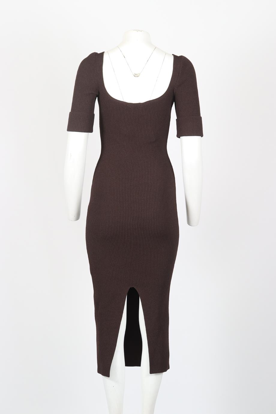 KHAITE RIBBED KNIT MIDI DRESS MEDIUM
