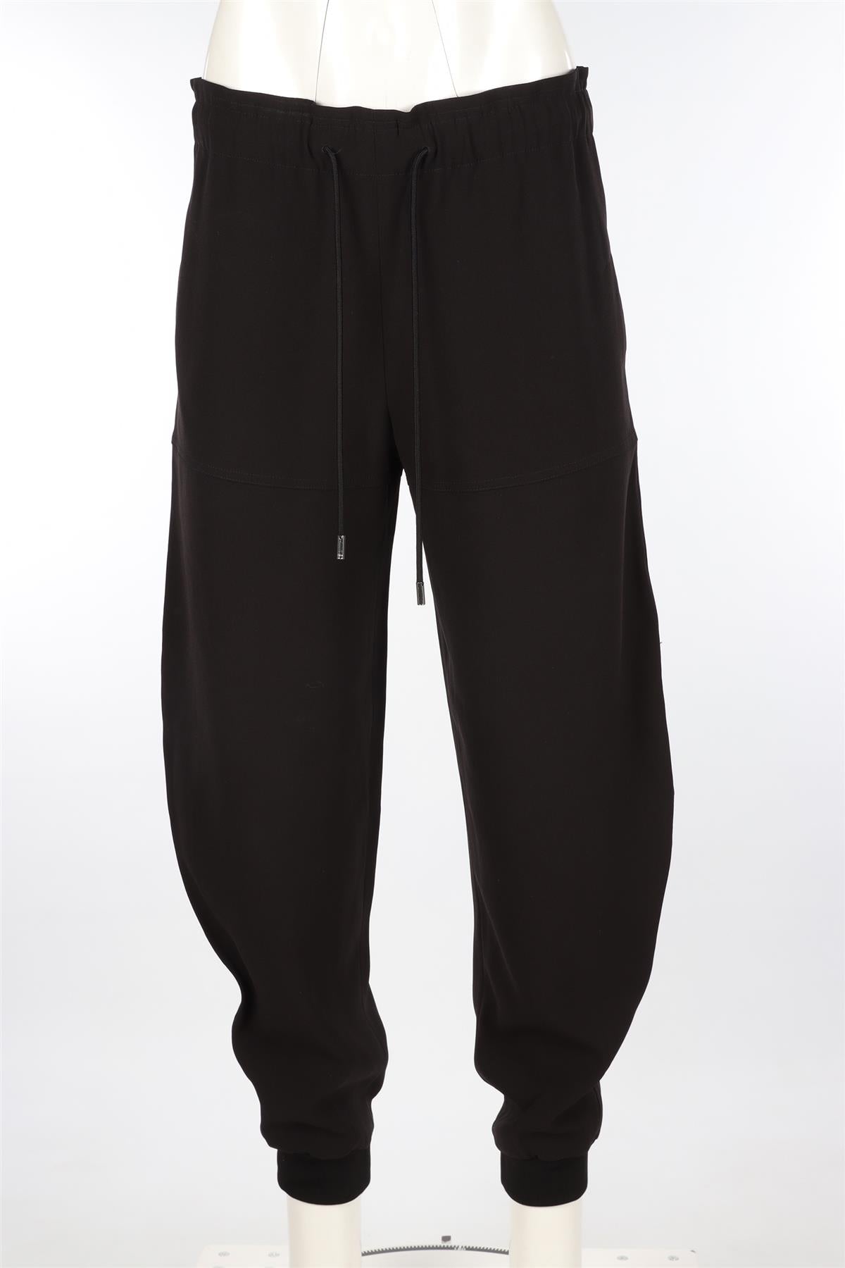 CHLOÉ BLACK WOVEN TAPERED PANTS FR 36 UK 8
