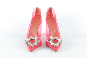 AMINA MUADDI PINK CRYSTAL AND PVC PUMPS EU 38 UK 5 US 8