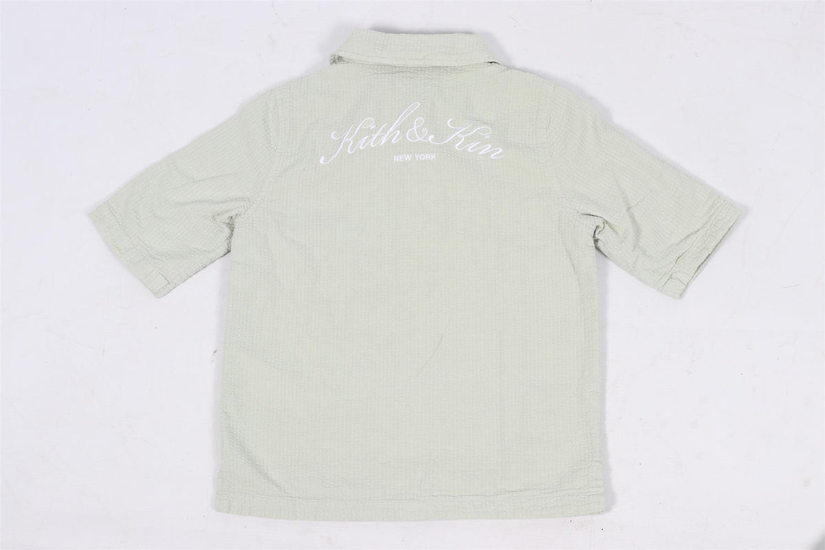 KITH GREEN KIDS BOYS COTTON SHIRT AND SHORTS SET 6-7 YEARS