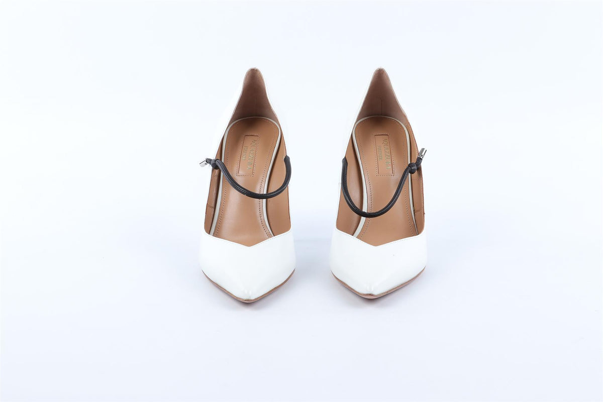 AQUAZZURA WHITE LEATHER PUMPS EU 38.5 UK 5.5 US 8.5