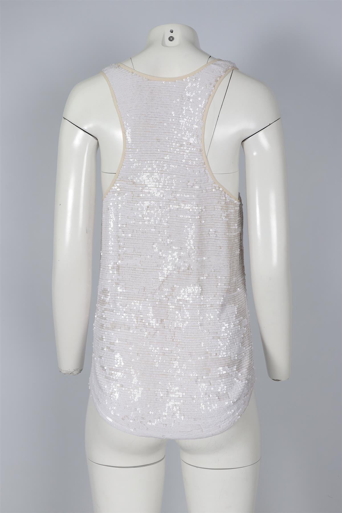 CHLOÉ WHITE SEQUIN TOP LARGE