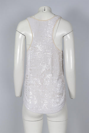CHLOÉ WHITE SEQUIN TOP LARGE