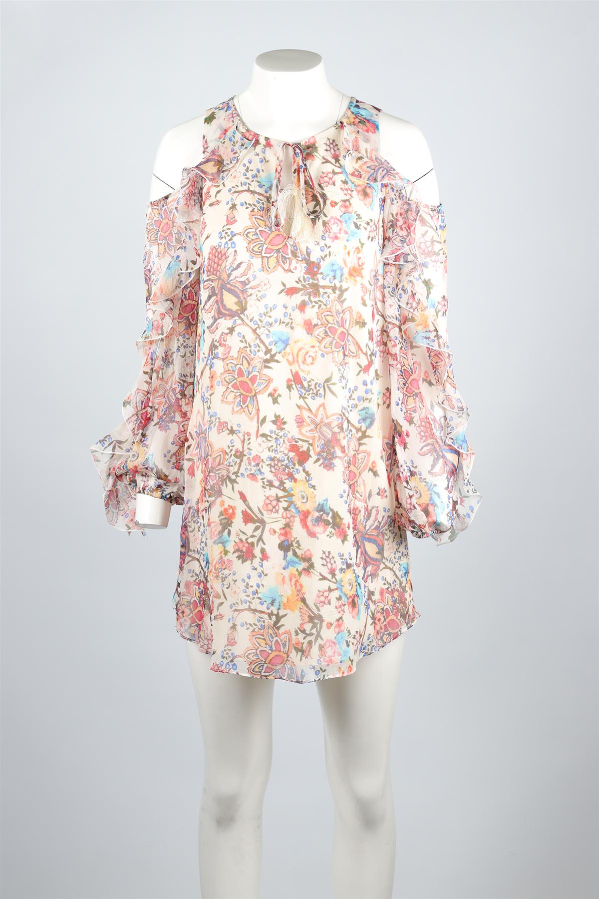 HAUTE HIPPIE MULTI SILK MINI DRESS SMALL