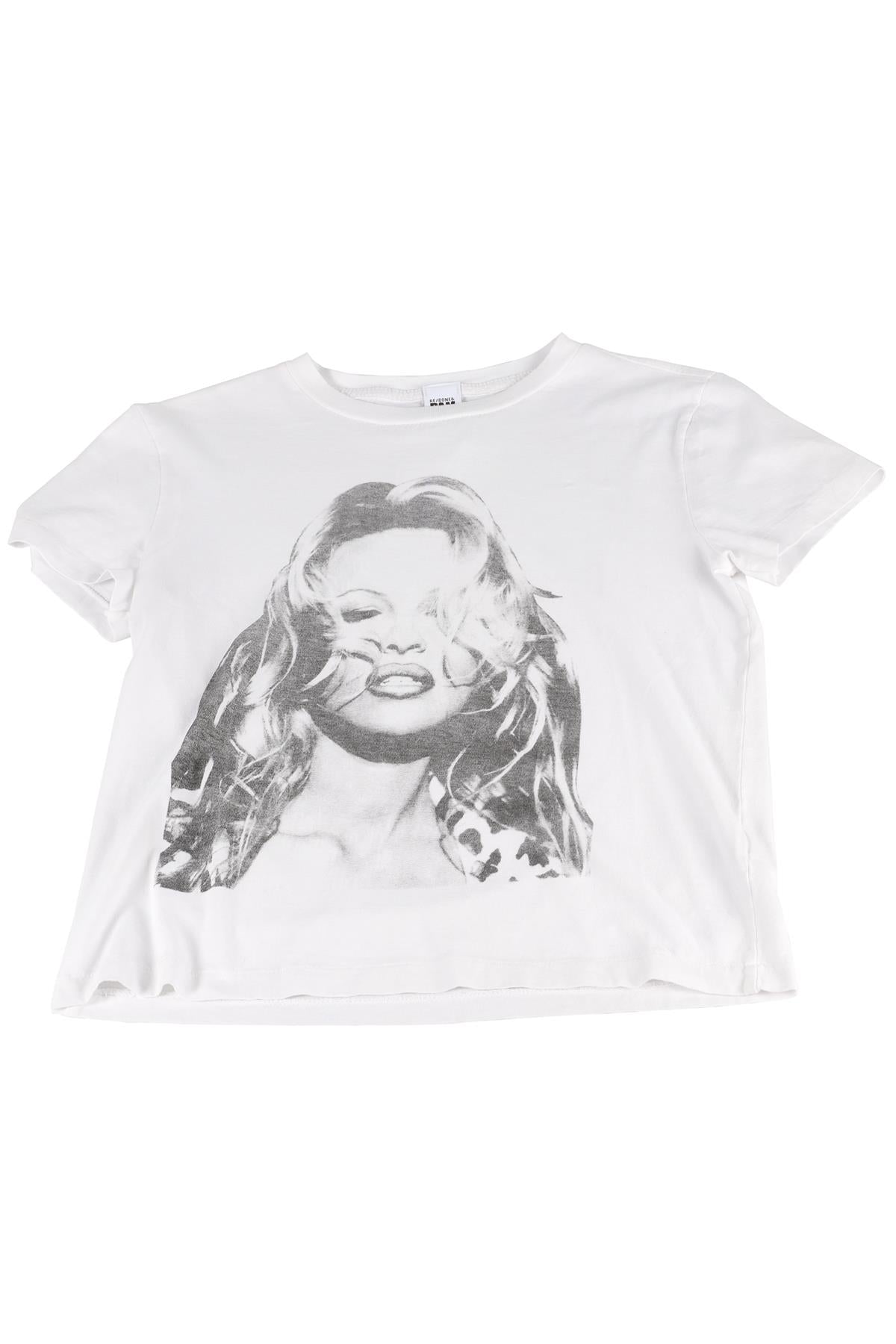 RE/DONE + PAMELA ANDERSON WHITE COTTON T-SHIRT XSMALL