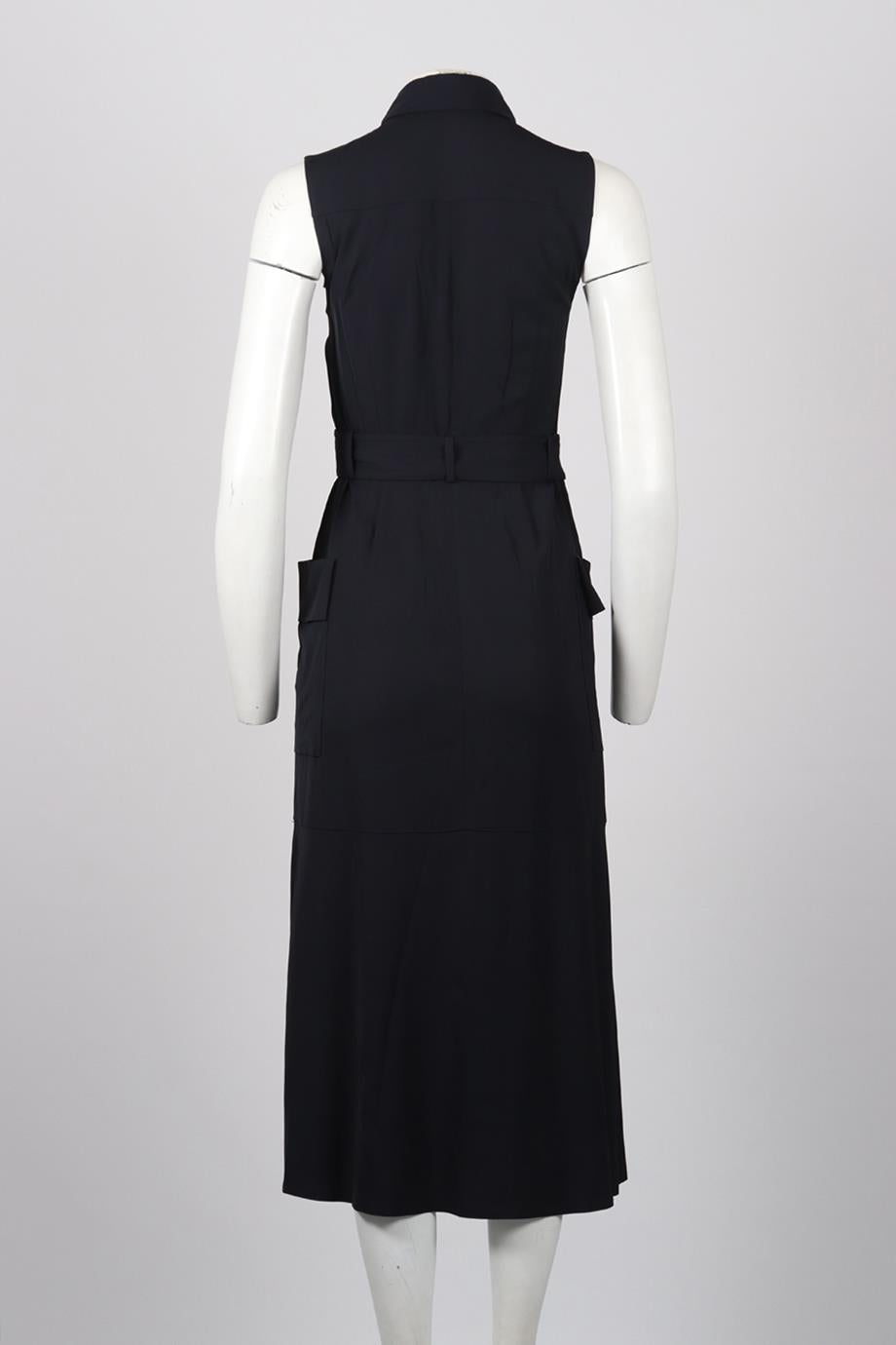 A.L.C. BELTED CREPE MIDI DRESS US 2 UK 6