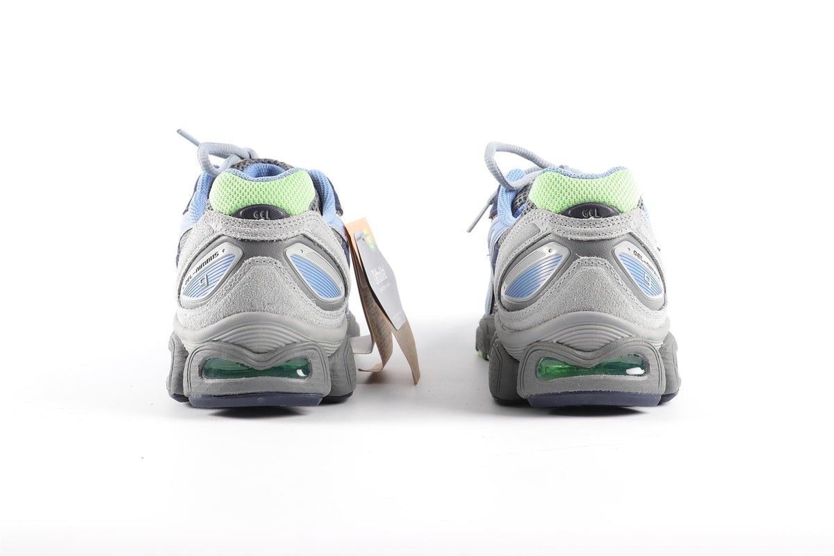 ASICS GREY GEL NIMBUS 9 STEEL GREY/BLUE HARMONY SNEAKERS EU 39.5 UK 5.5 US 6.5