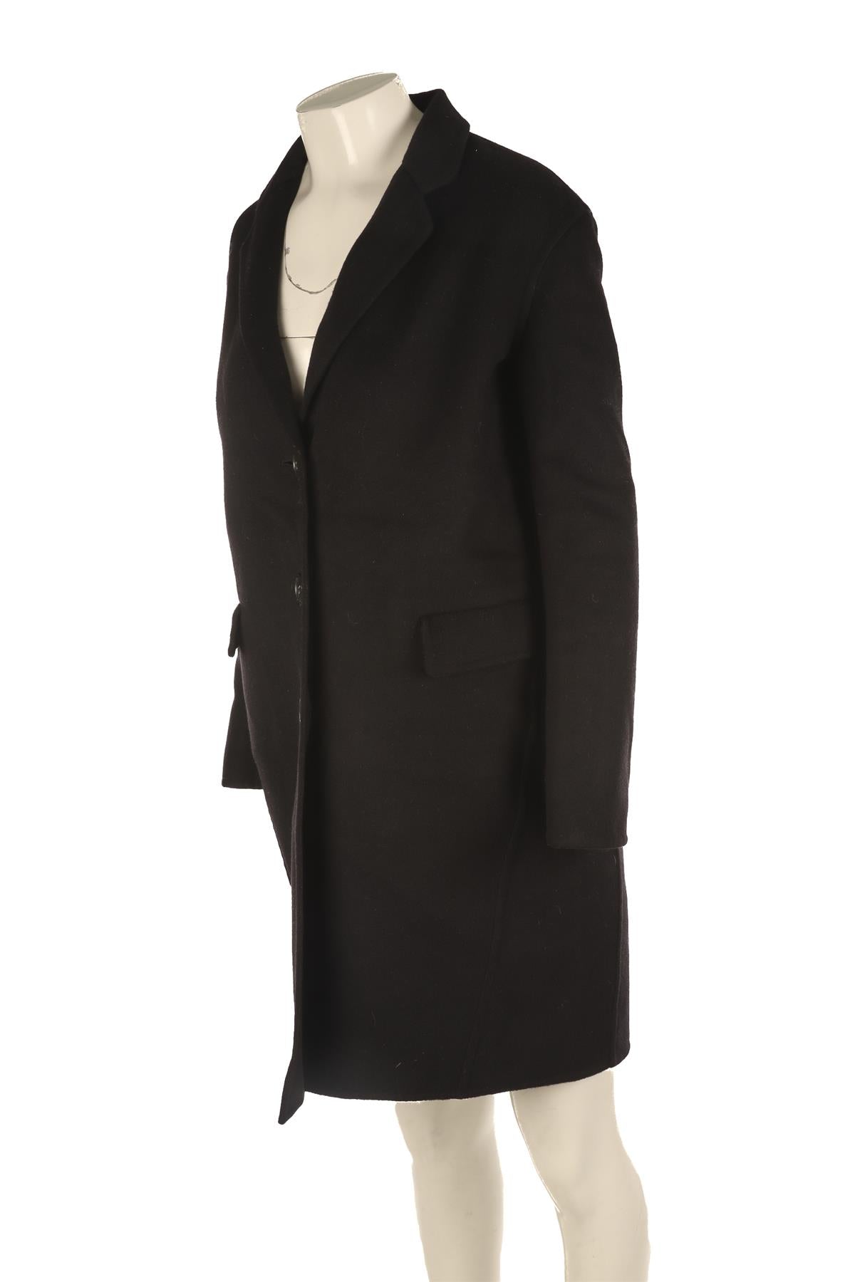 ERMANNO SCERVINO BLACK WOOL COAT IT 38 UK 6