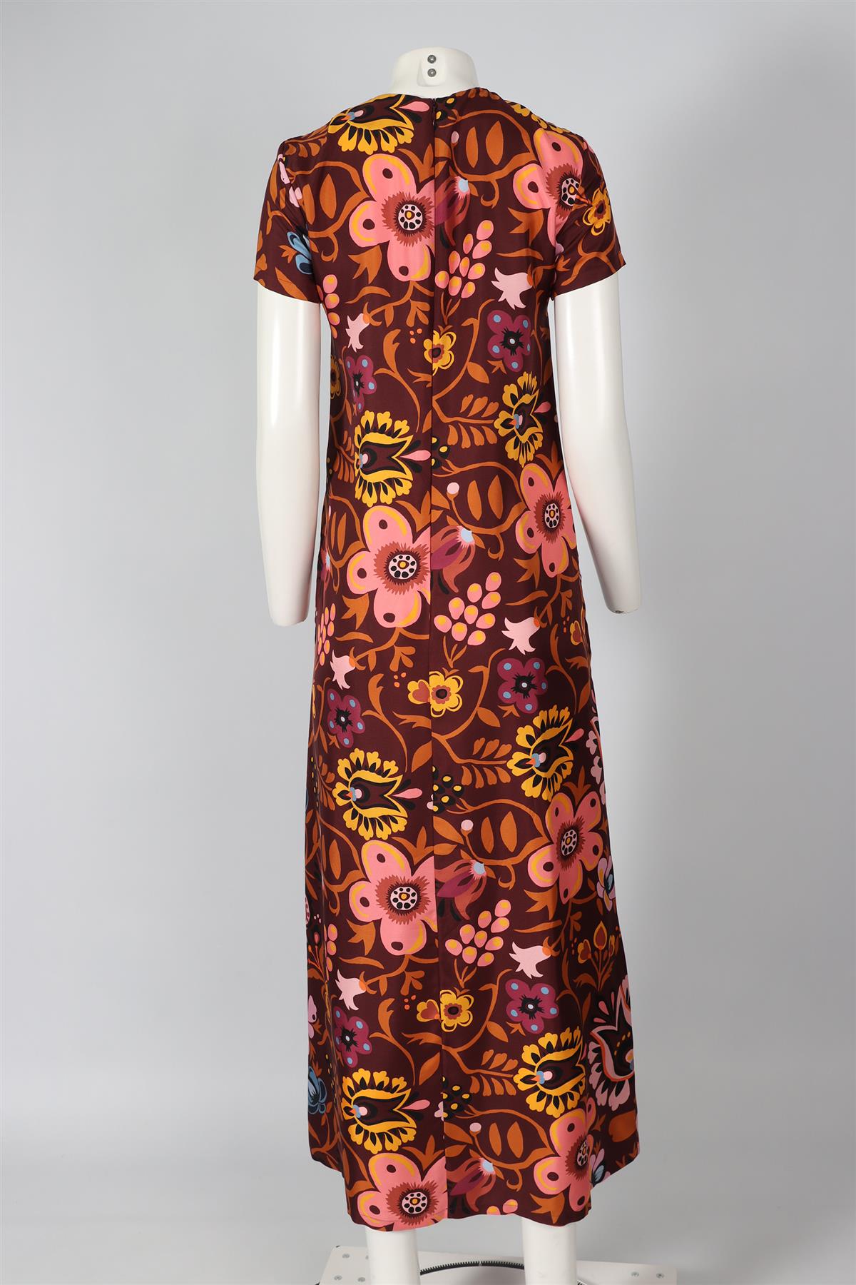 LA DOUBLE J BURGUNDY SILK MAXI DRESS X-SMALL