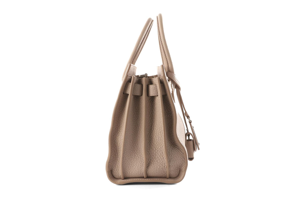 SAINT LAURENT PINK SAC DE JOUR BABY LEATHER TOTE BAG