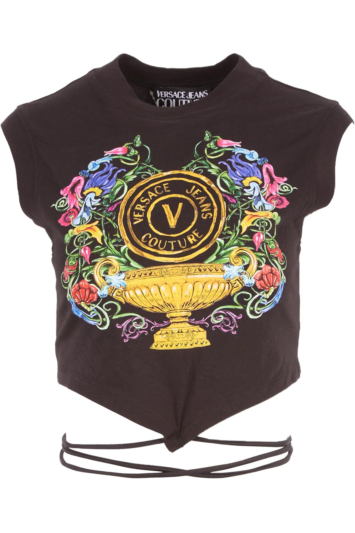 VERSACE JEANS COUTURE BLACK COTTON TOP LARGE