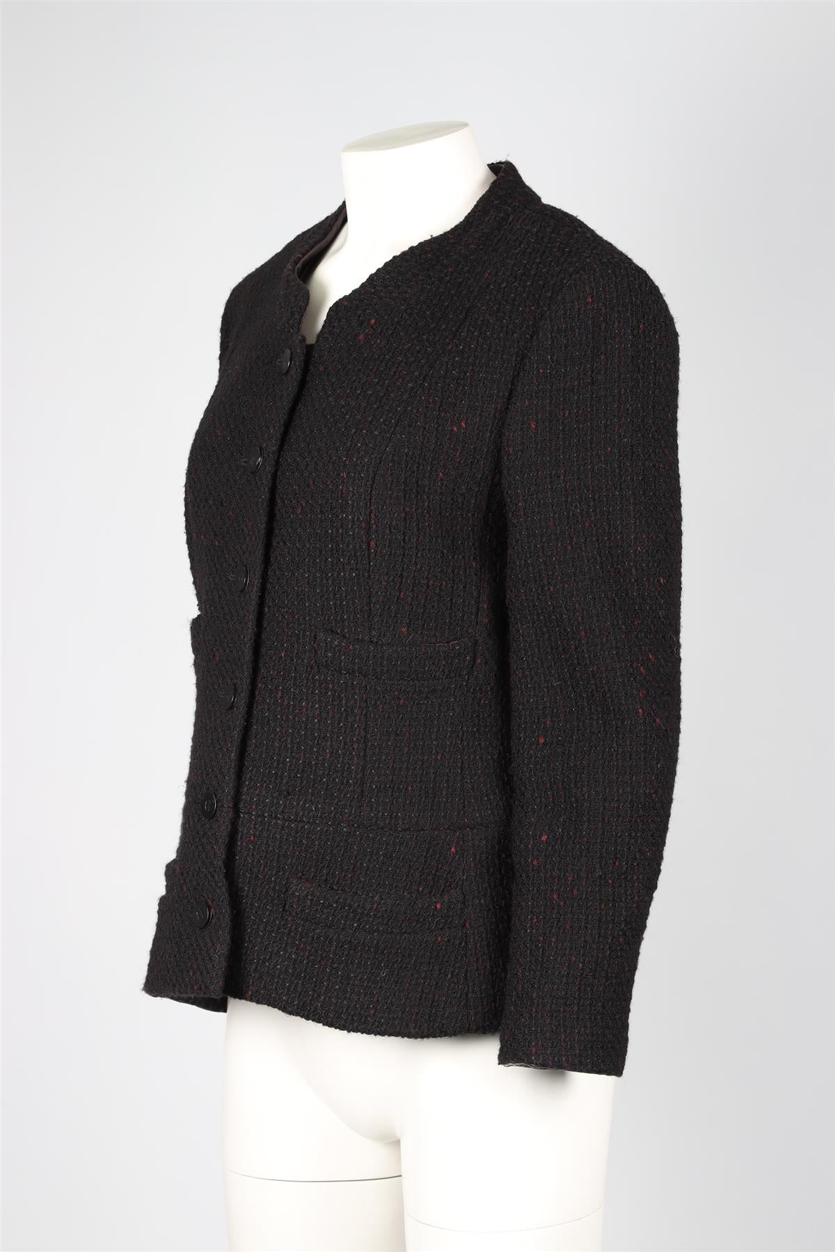 CHANEL BLACK 2001 WOOL BLEND JACKET FR 44 UK 16