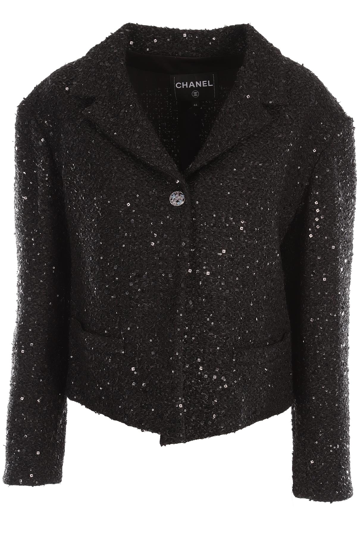 CHANEL BLACK 2024 SEQUIN BLAZER FR 44 UK 16