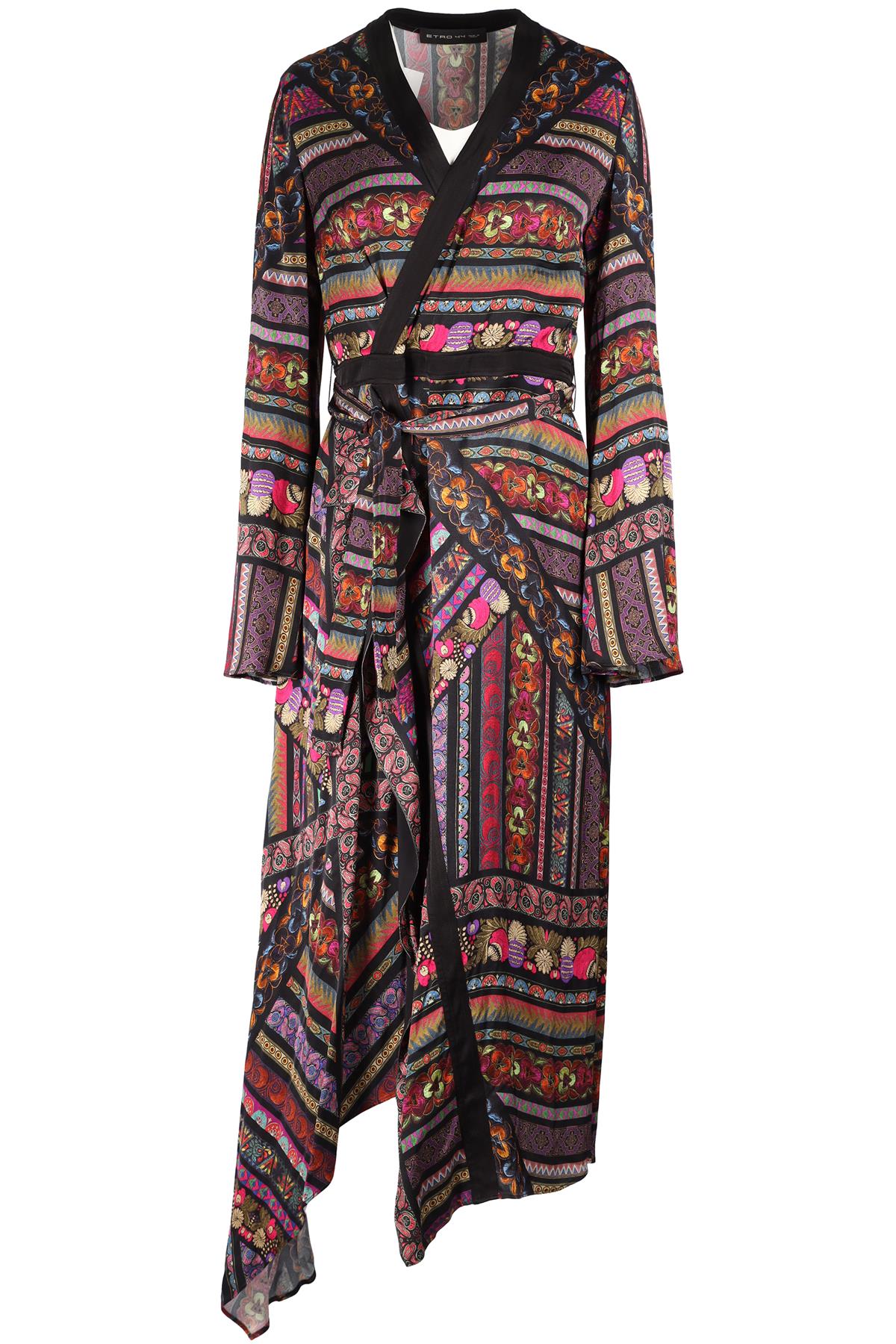 ETRO MULTICOLOURED SATIN MAXI DRESS IT 44 UK 12