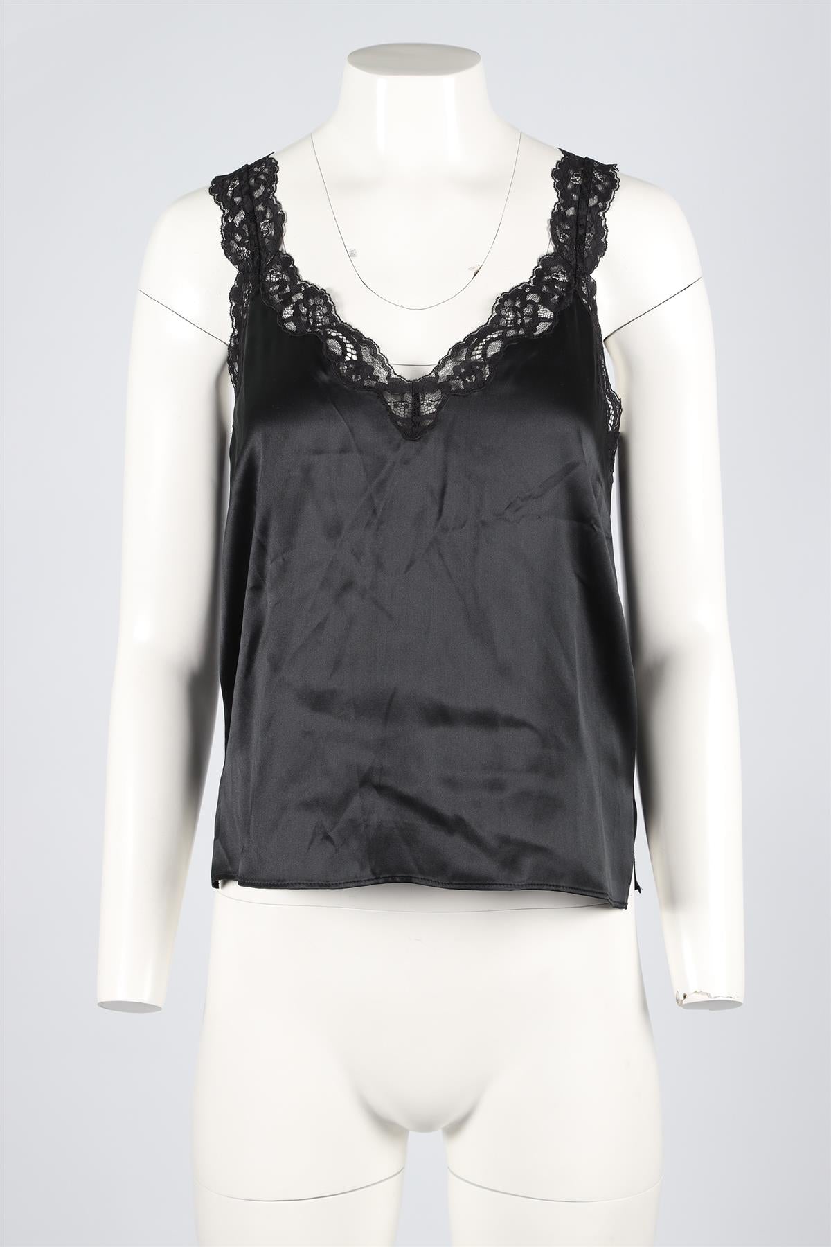 CAMI NYC BLACK SILK TOP XSMALL