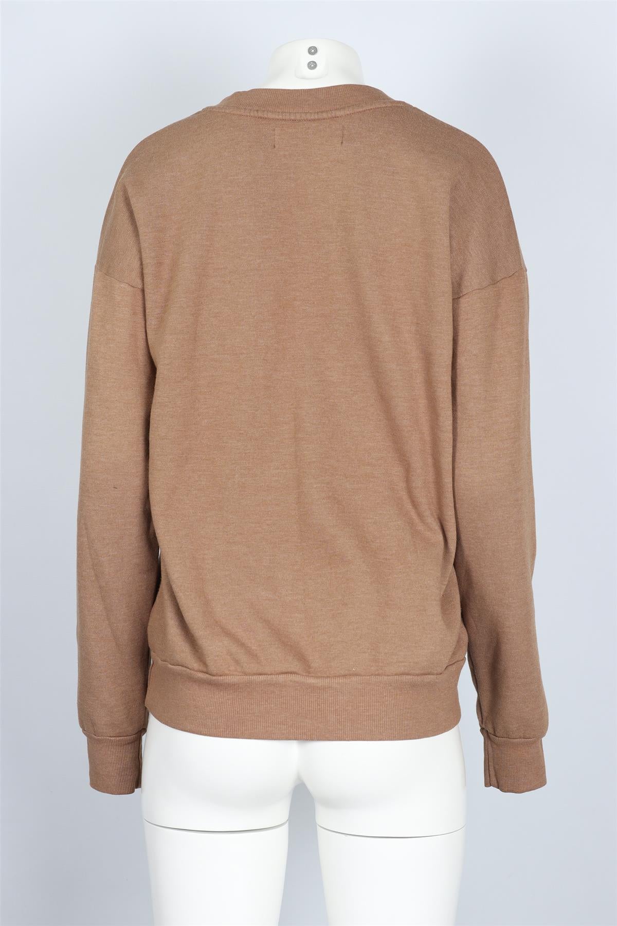 SPRWMN BROWN COTTON BLEND SWEATSHIRT SMALL