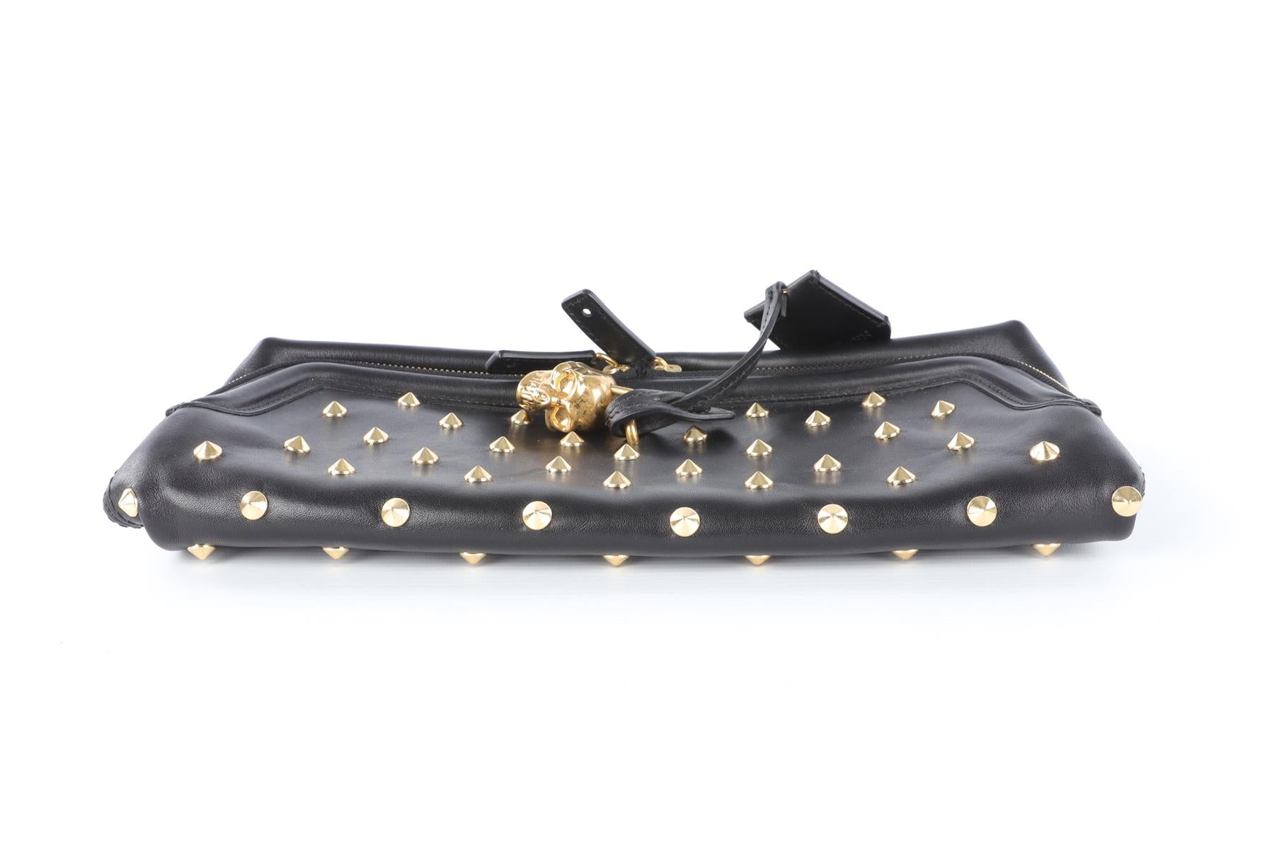 ALEXANDER MCQUEEN BLACK LEATHER CLUTCH