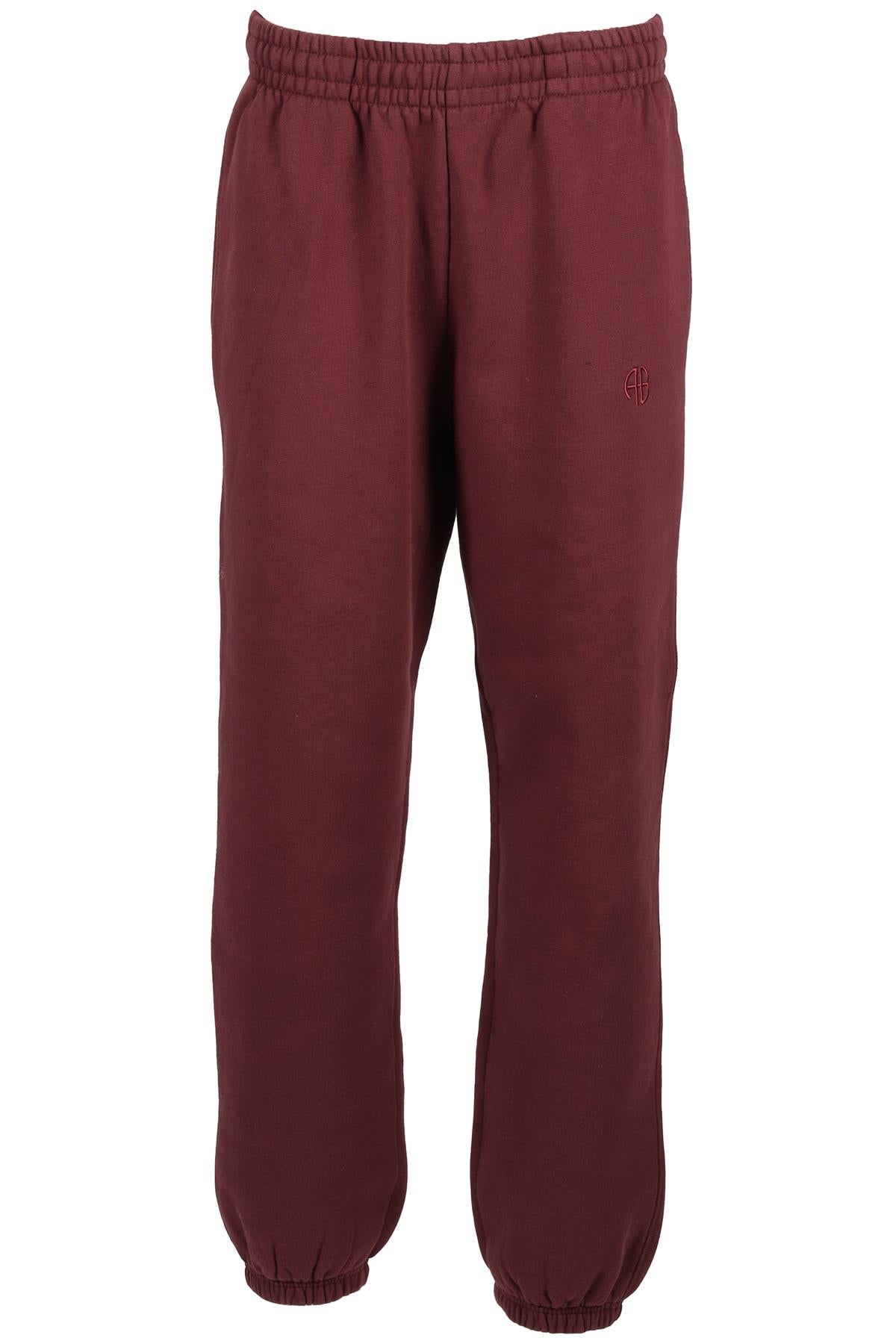 ANINE BING BURGUNDY COTTON TRACK PANTS MEDIUM