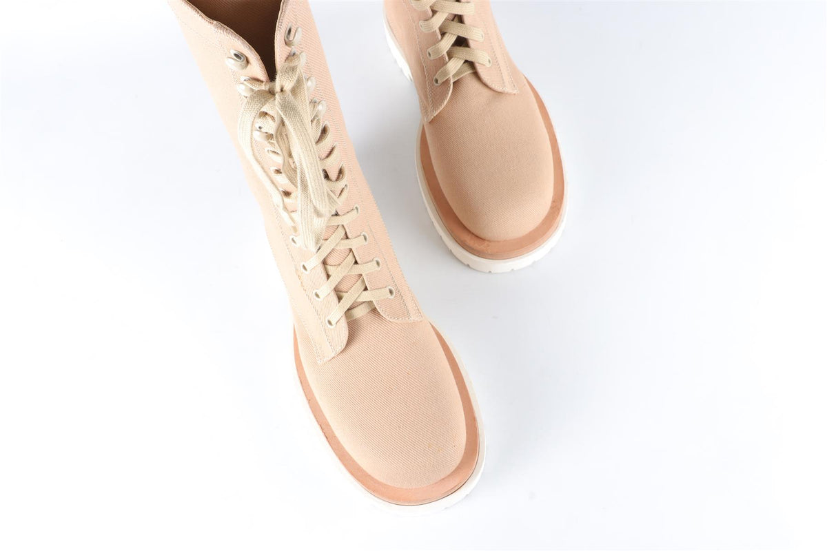 MAGDA BUTRYM BEIGE CANVAS BOOTS EU 38 UK 5 US 8