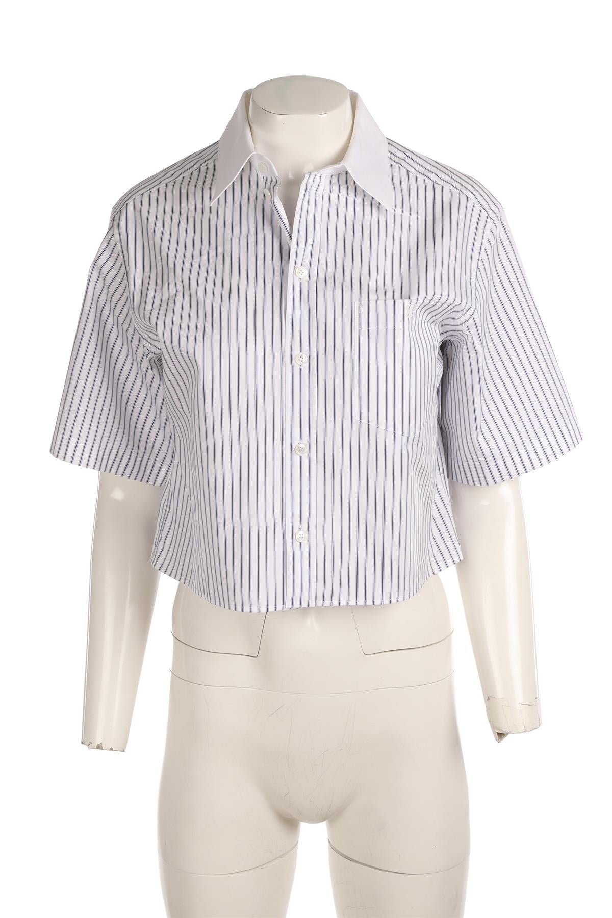 CELINE WHITE TRIOMPHE COTTON SHIRT FR 36 UK 8