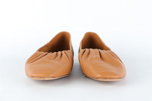 VINCE TAN LEATHER BALLET FLATS EU 38.5 UK 6.5 US 9.5