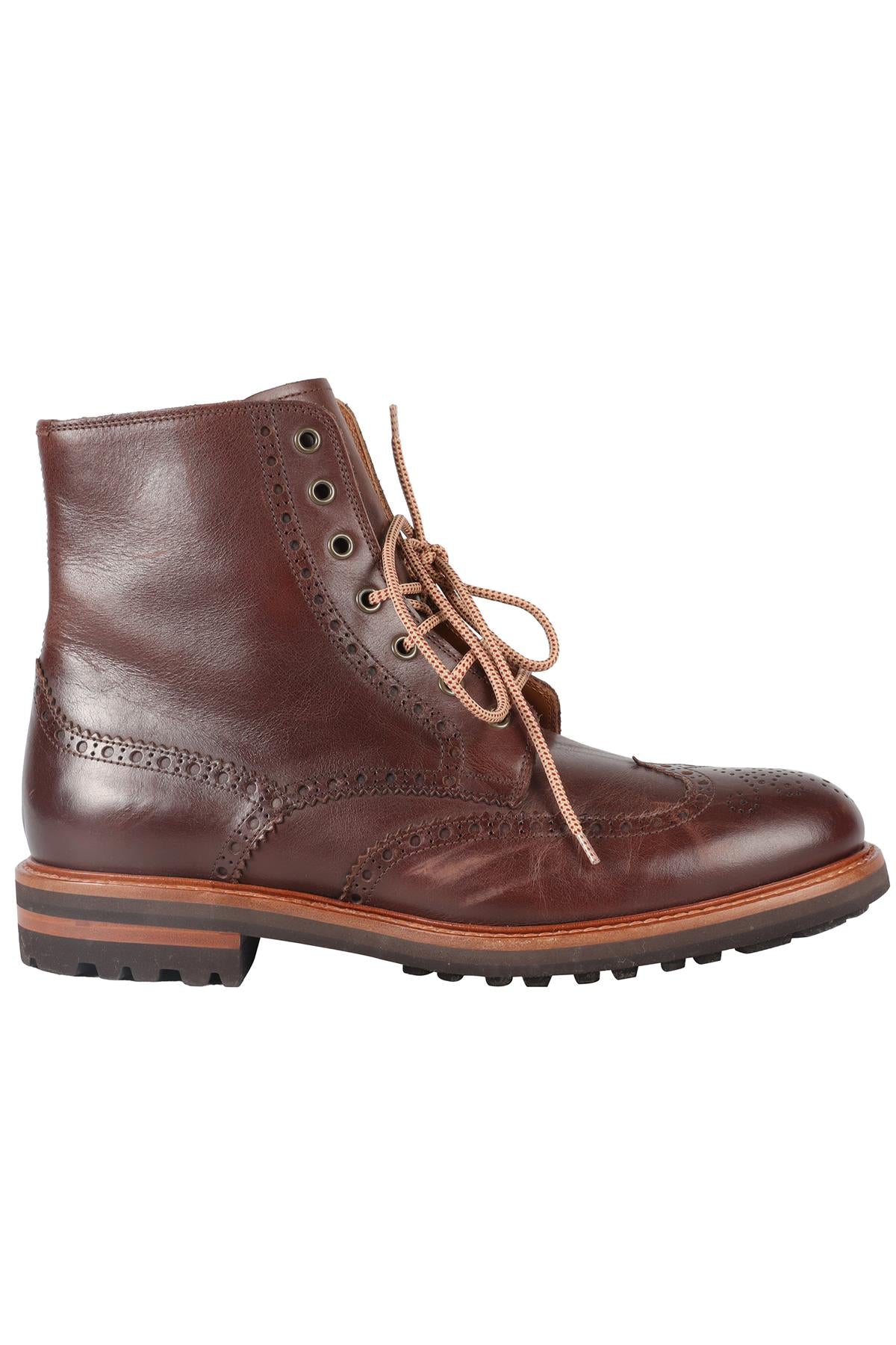 BRUNELLO CUCINELLI BROWN MEN'S LEATHER BOOTS EU 44 UK 10 US 11