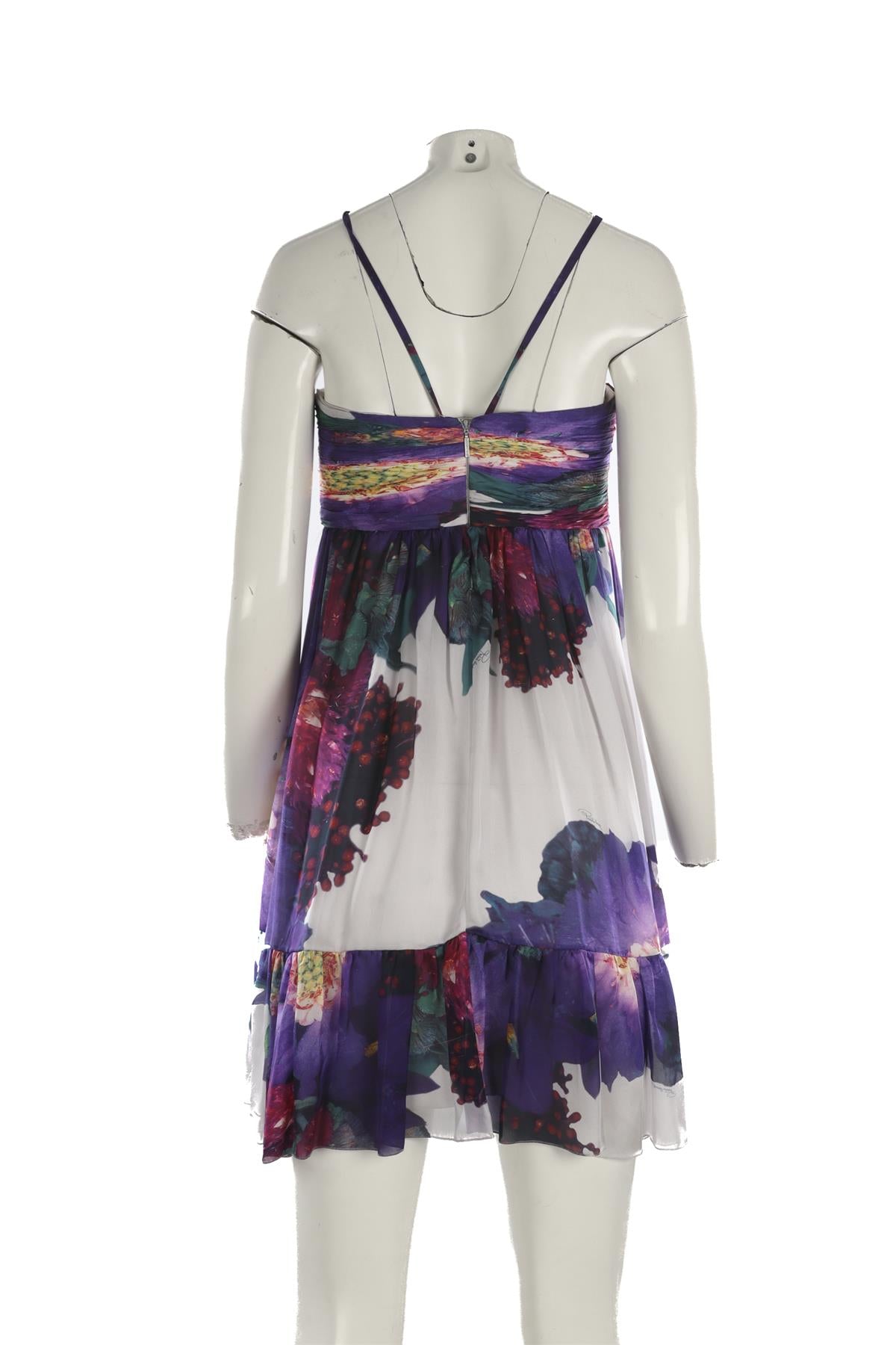 ROBERTO CAVALLI MULTI SILK MINI DRESS IT 42 UK 10