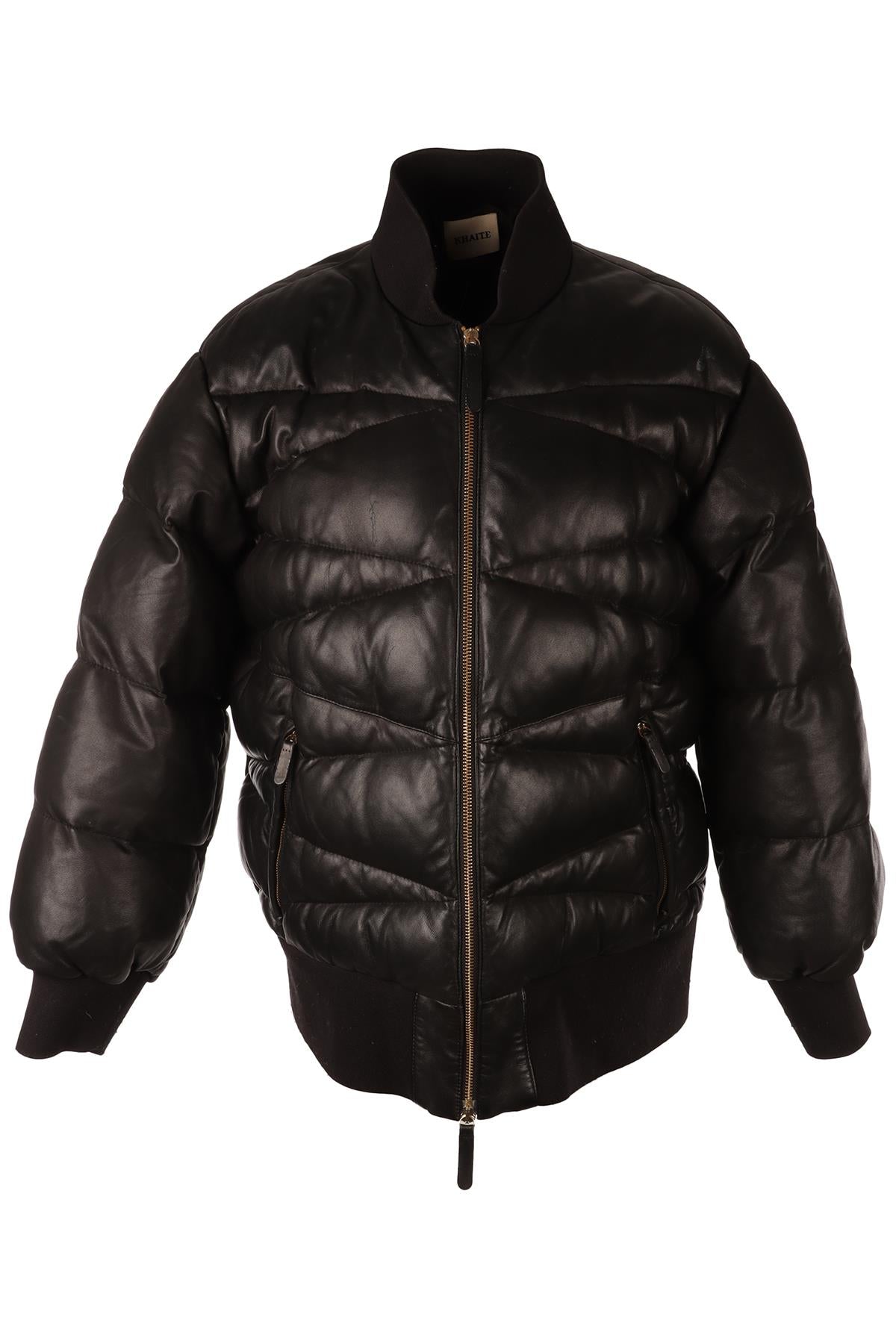 KHAITE BLACK LEATHER JACKET SMALL