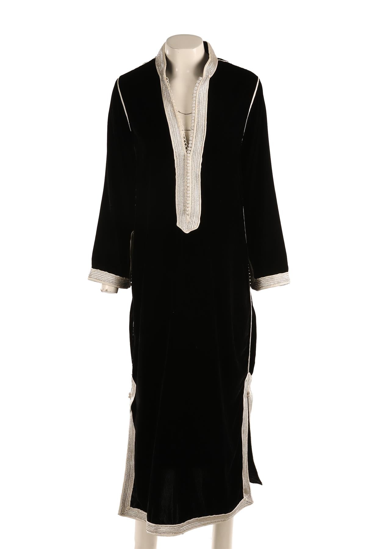 MUZUNGI SISTERS BLACK VELVET MAXI DRESS SMALL