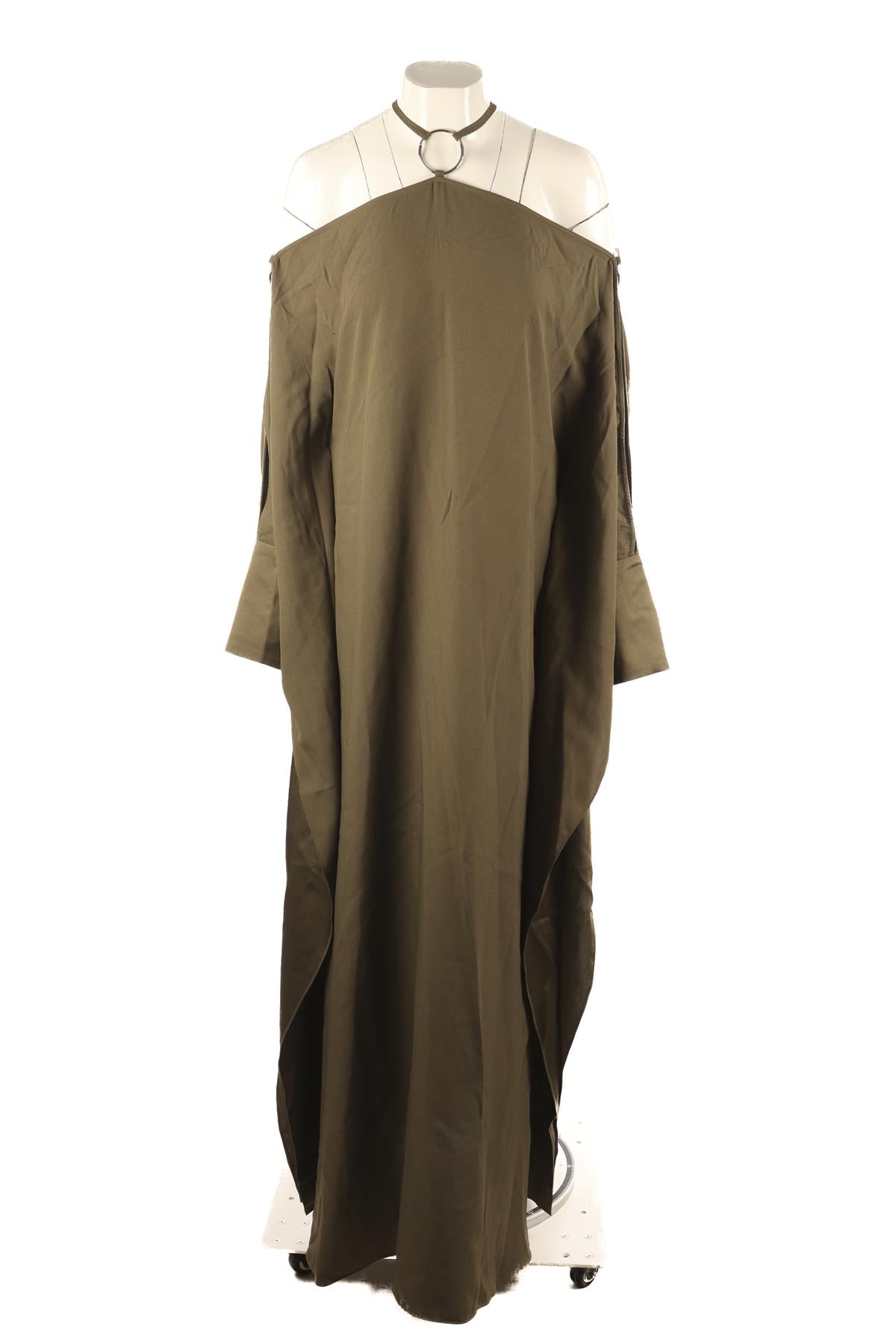 TALLER MARMO GREEN CREPE MAXI DRESS ONE SIZE