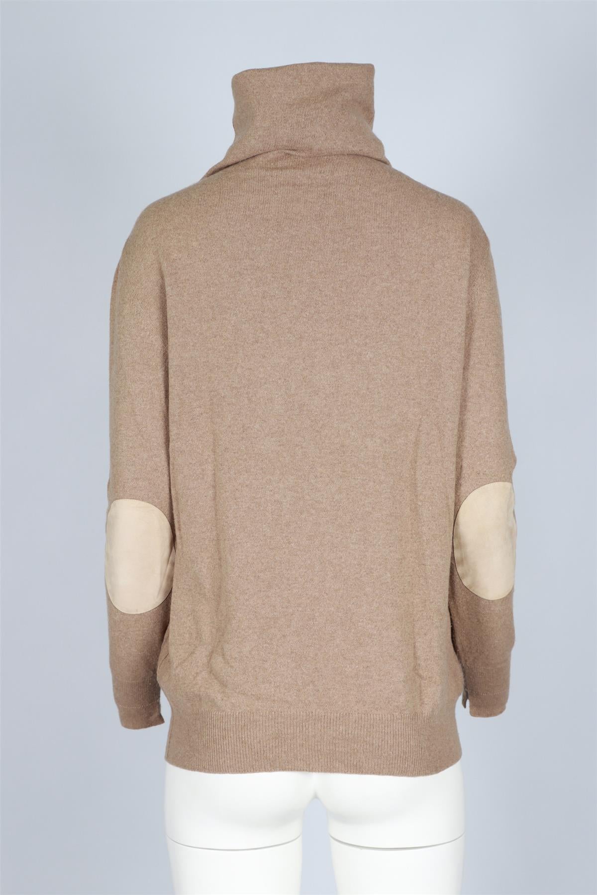 LORO PIANO BROWN CASHMERE TURTLENECK SWEATER LARGE