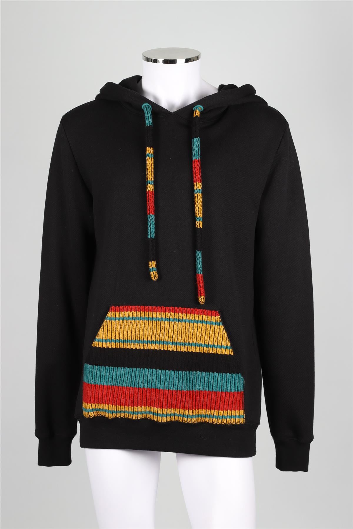 ALANUI BLACK MEN'S CASHMERE BLEND HOODIE LARGE